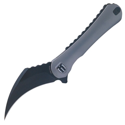 Shieldon Scythe(XL) Folding Knife 2.92" Diamond Like Coating CPM-S35VN Steel Pikal Point Blade with Titanium Handle & Reversible milled Clip