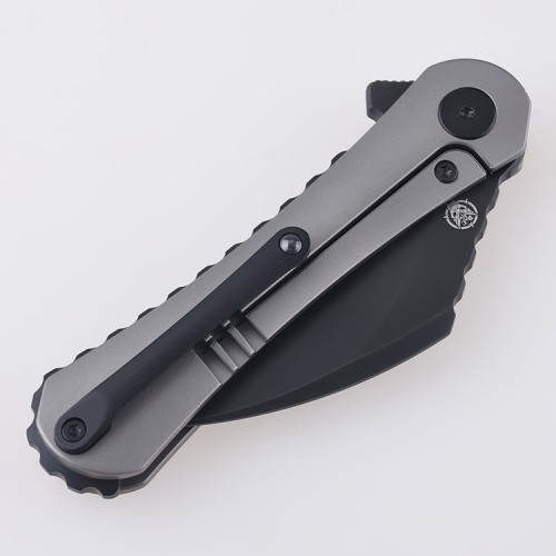 Shieldon Scythe(XL) Folding Knife 2.92" Diamond Like Coating CPM-S35VN Steel Pikal Point Blade with Titanium Handle & Reversible milled Clip