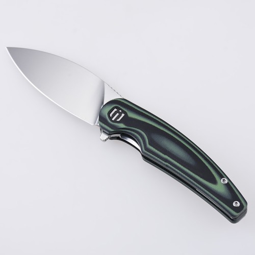 Shieldon Jalapenos Folding Pocket Knife, 3.24“ Mirror Polish Finish 154CM Steel Blade, Forest Green G10 Handle EDC Gear Folding Knife for Hunting & Camping
