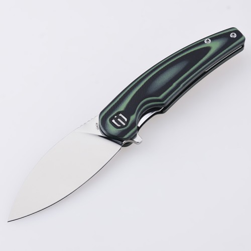 Shieldon Jalapenos Folding Pocket Knife, 3.24“ Mirror Polish Finish 154CM Steel Blade, Forest Green G10 Handle EDC Gear Folding Knife for Hunting & Camping