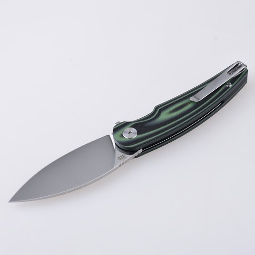 Shieldon Jalapenos Folding Pocket Knife, 3.24“ Mirror Polish Finish 154CM Steel Blade, Forest Green G10 Handle EDC Gear Folding Knife for Hunting & Camping
