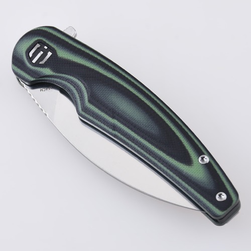 Shieldon Jalapenos Folding Pocket Knife, 3.24“ Mirror Polish Finish 154CM Steel Blade, Forest Green G10 Handle EDC Gear Folding Knife for Hunting & Camping