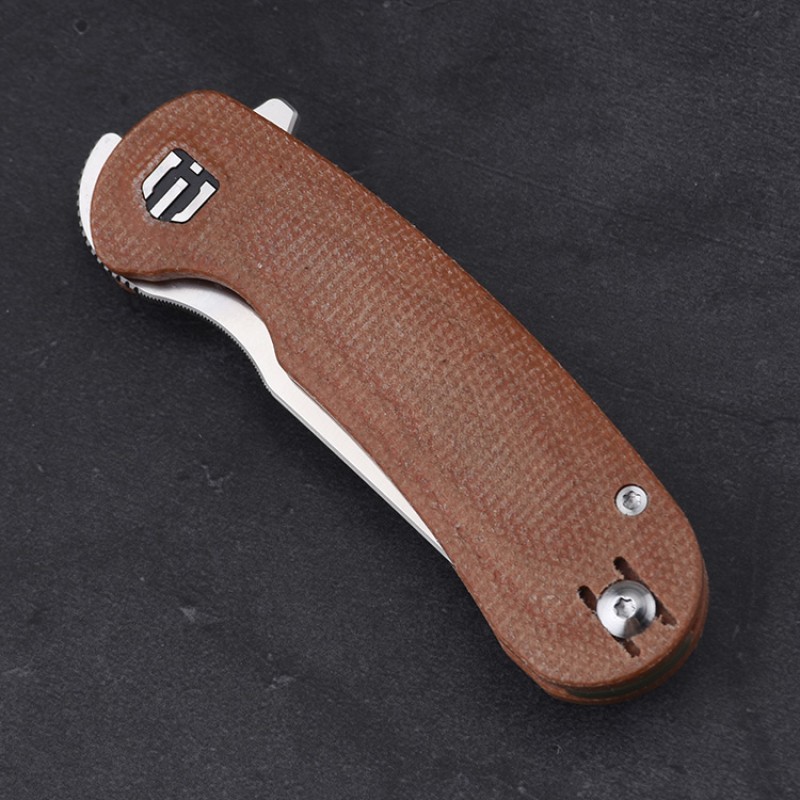 Shieldon Hoplon Pocket Knife, 154CM 2.59“ Satin Finish Japanese Tanto Point Blade, G10 & Micarta Handle Hollow Grind EDC Folding Knife 